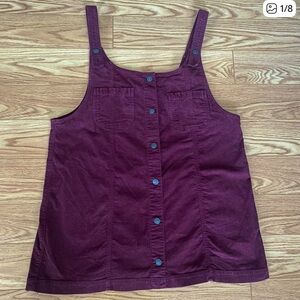 American Eagle Outfitters. NWOT Burgundy Corduroy Pinafore Dress